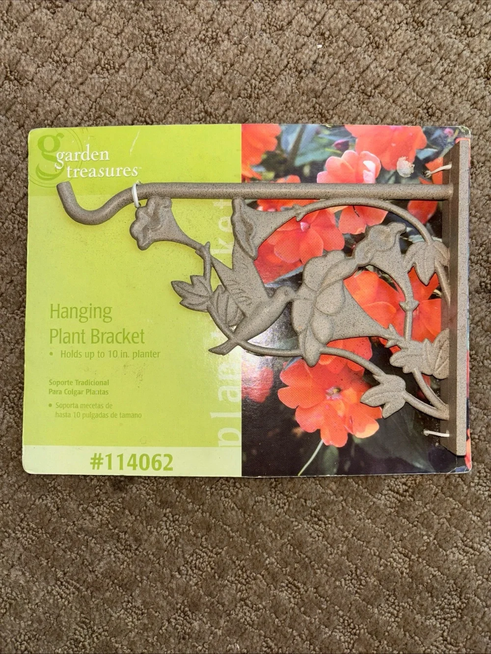 Vintage Brown Hummingbird Hanging Plant Bracket new cast aluminum